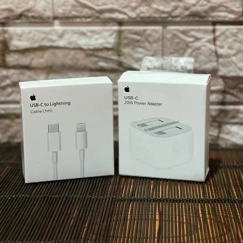 شاحن آبل 20 واط + كيبل USB-C إلى Lightning بطول 1 متر – متوافق مع جميع أجهزة iPhone و iPad