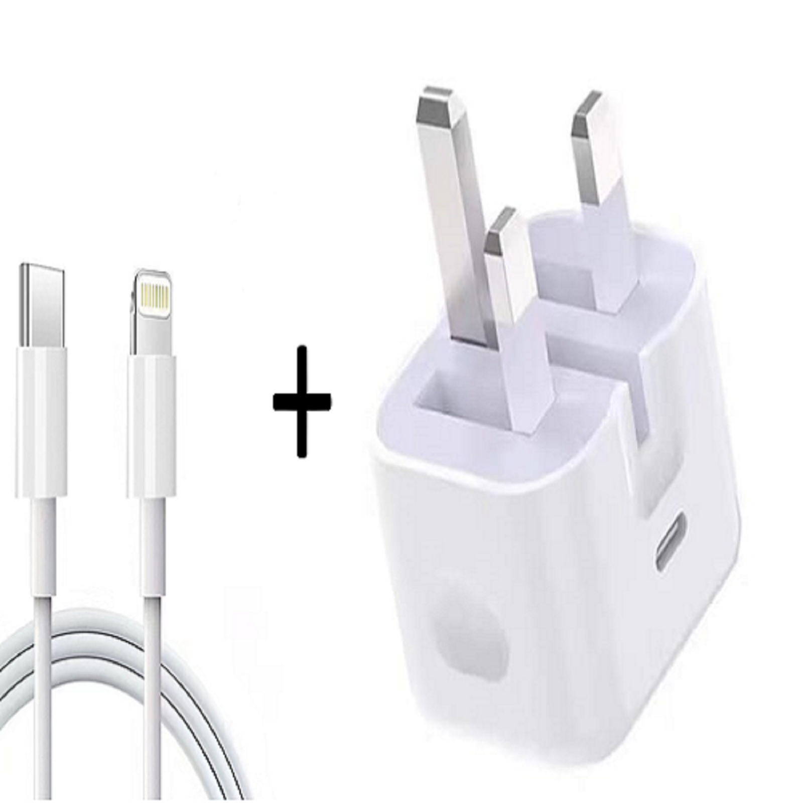 شاحن آبل  20 واط + كيبل USB-C إلى Lightning بطول 1 متر – متوافق مع جميع أجهزة iPhone و iPad 