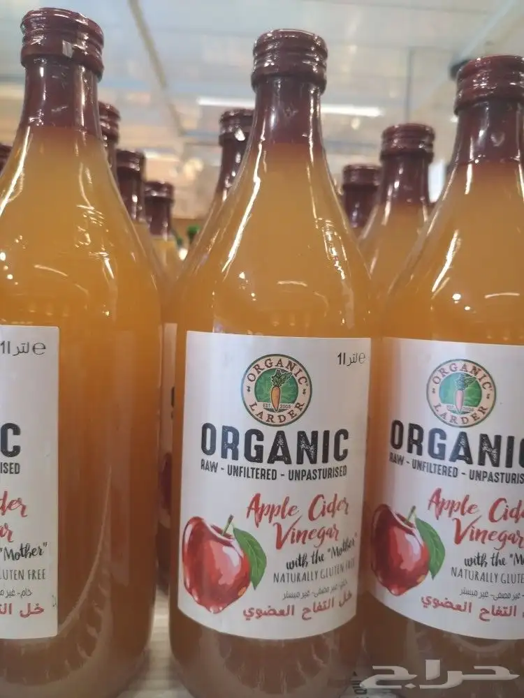 خل التفاح العضوي الخام غير المصفى من أورجانيك لاردير | Apple Cider Vinegar with The Mother | طبيعي 100% - 1 لتر